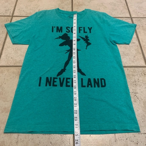 💙 Disney Peter Pan "I'm So Fly I Never Land" Teal T-Shirt S - Picture 3 of 6